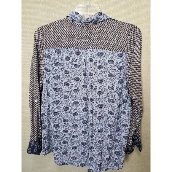 Intro Rayon Mixed Pattern Roll-Tab Sleeve Button-Up Shirt SIze PXL NWT - Picture 5 of 8